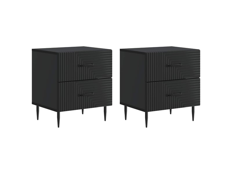  Table de chevet avec tiroir 2 pièces noir 43 x 34,5 x 47,5 cm  - Conforama B