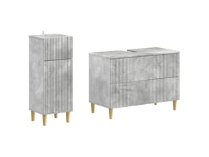 Ensemble de 2 meubles de salle de bain arnhem gris béton cf63073