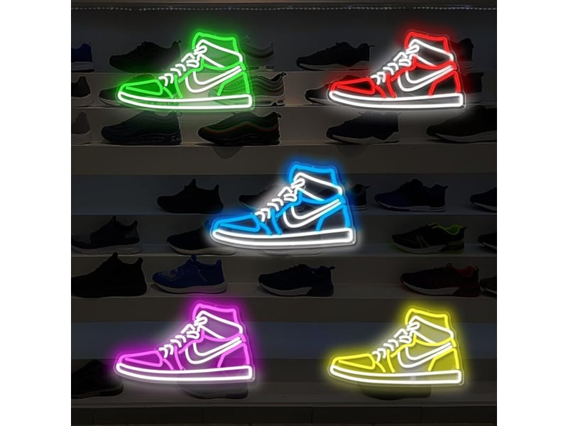  Enseigne néon sneaker pour , enseignes lumineuses à led pour garçons, maison, décoration murale (rose)  - Conforama E