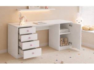 Bureau enfant BIQZUYA 155 cm coloris blanc