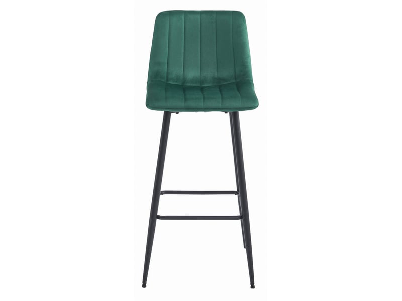 Family tabouret de bar pozza - velours vert foncé pieds noirs x 3  - Conforama C