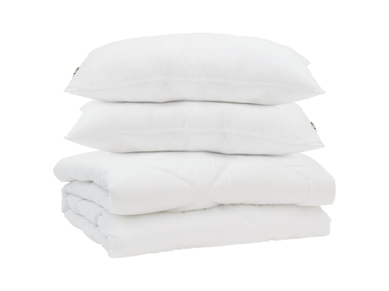 Couette d'été avec oreiller 3 pièces - duvet blanc microfibre - Conforama A