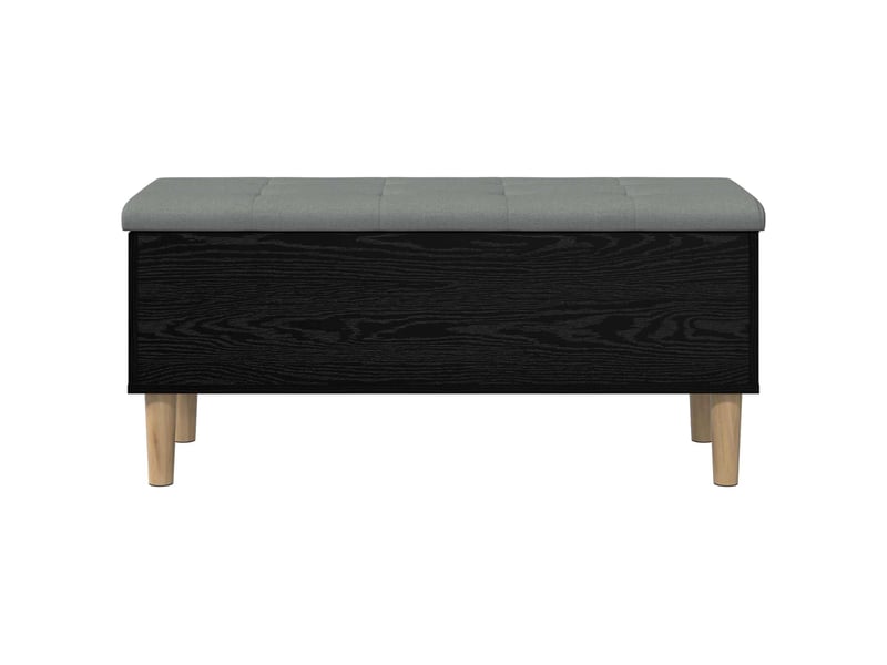  Banc chambre, banc de rangement avec coussin chêne noir 102x42x46 cm  - Conforama D