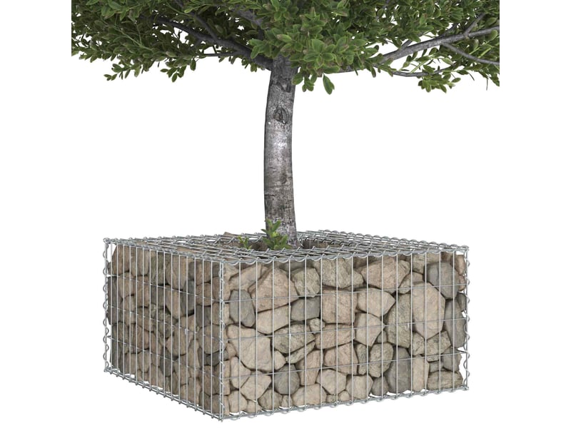 Vidaxl lit surélevé gabion argenté 80 x 80 x 40 cm acier galvanisé
