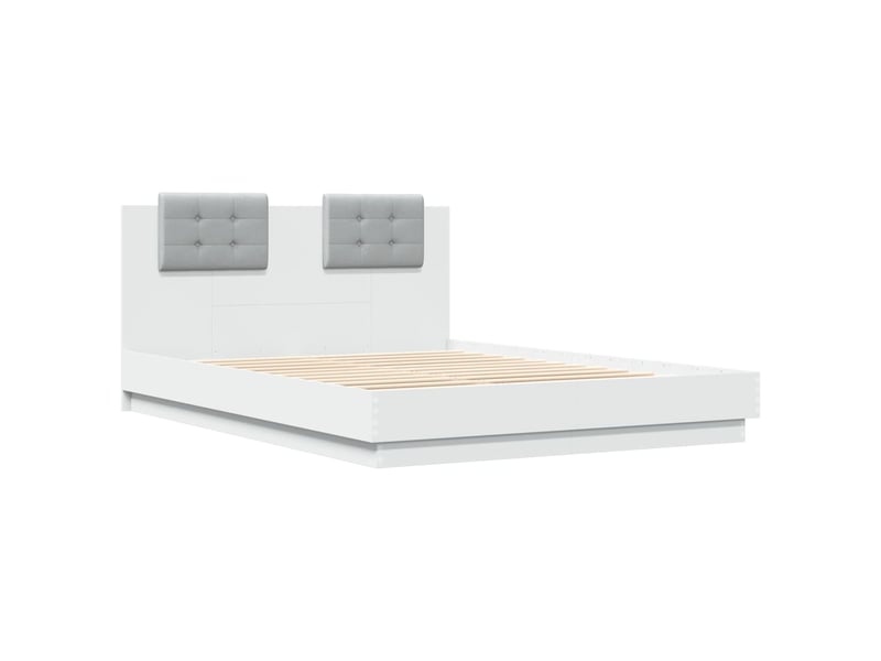  Lit double- lit adulte -  cadre de lit sans matelas blanc 150x200 cm  - Conforama B