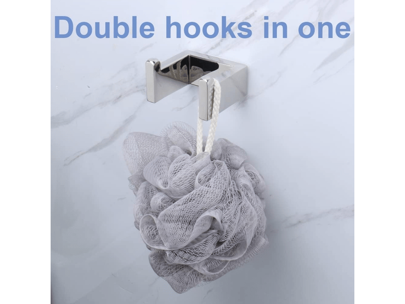 Crochet porte-serviettes, patère en acier inoxydable, mural carré, 7 x 6,1 x 4 cm (2 pièces, brillant, gris FC-ZLS-02063ZLS - Conforama C