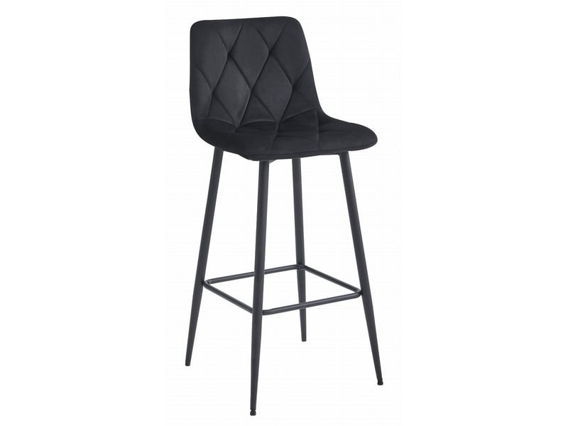  Tabouret de bar - leobert - nado - velours noirpieds noirs - lot de 2  - Conforama B