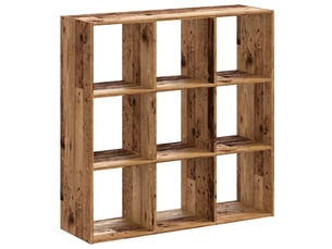 Bibliothèque, étagère de rangement bureau vieux bois 102x32x102 cm bois d'ingénierie
