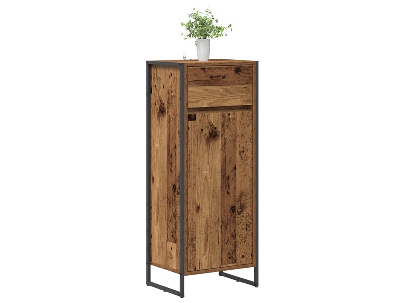  Cabinet de salle de bain, meuble de rangement bois ancien 40x30x100 cm  - Conforama C