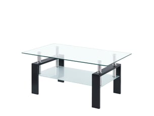 Table basse rectangulaire coloris transparent MEUBLIV  - 60 cmx100 cm