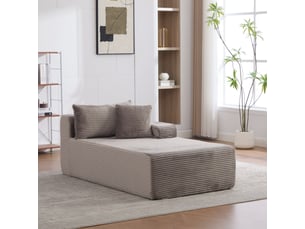 Méridienne canapé salon gris tissu chenille moderne fonction chaise longue confortable