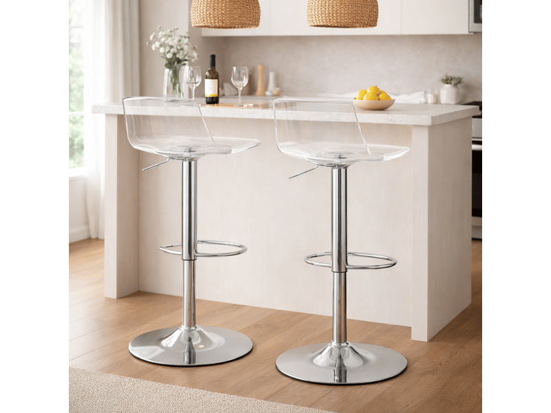  Lot de 2 tabourets de bar – réglables et pivotants – design contemporain  - Conforama B