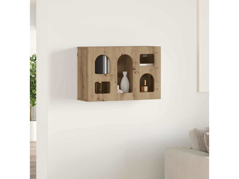 Armoire suspendue, meuble de rangement elst chêne artisanal 60x20x40 cm - Conforama D