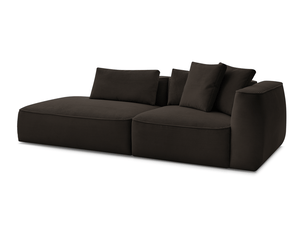 Canapé droit fixe BOBOCHIC LEOPOLD 3 places Velours marron
