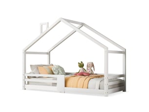 Lit cabane 90x200 cm <strong>REDOM</strong>  <strong></strong> coloris blanc