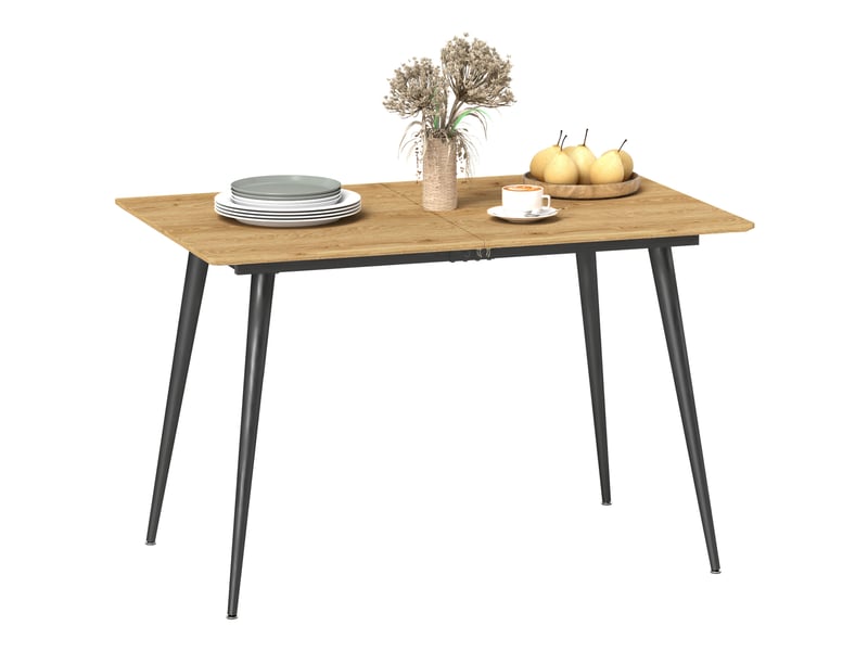Table de salle à manger extensible, table pouvant accueillir de 6 à 8 personnes, table de cuisine avec pieds en acier massif - Conforama B