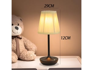 Lampe de table led sans fil rechargeable usb 1200 mah, tactile et à intensité réglable, pour intérieur et extérieur, noir