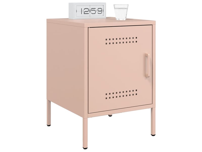  Table de chevet - cabinet de chevet - table de nuit rose 36x39x50,5 cm acier  - Conforama C
