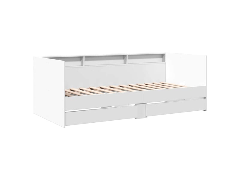  Lit simple- lit adulte -  lit de jour avec tiroirs sans matelas blanc 100x200 cm  - Conforama B