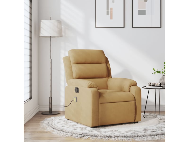  Vidaxl fauteuil de massage inclinable marron velours  - Conforama B