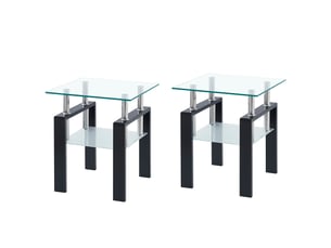 Table basse carré(e) coloris transparent KOVIEA - 45 cmx45 cm