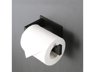 Porte-papier toilette auto-adhésif, porte-papier toilette en acier inoxydable, sans perçage (1 pièce, noir)