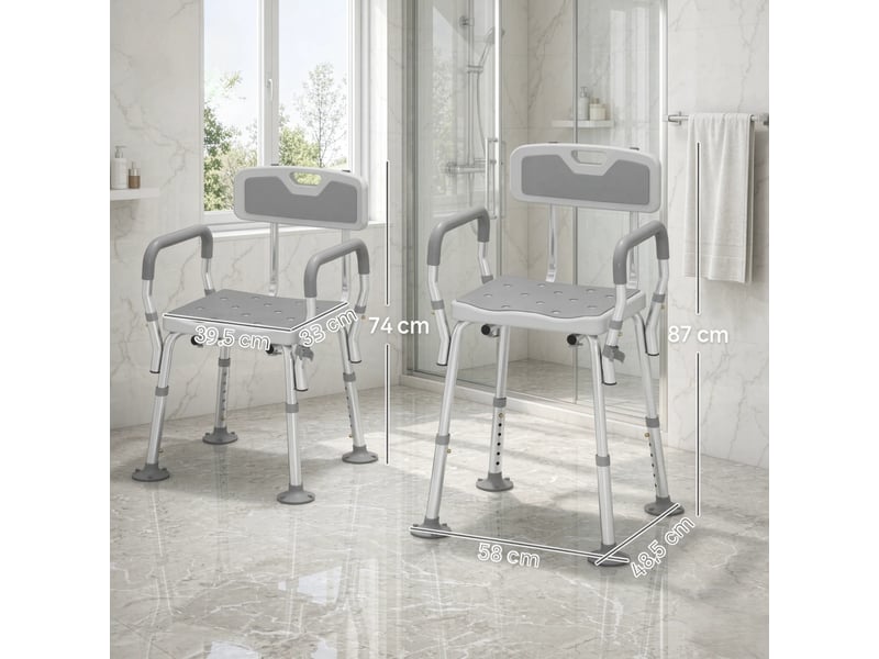 Chaise de douche réglable grise - Conforama E