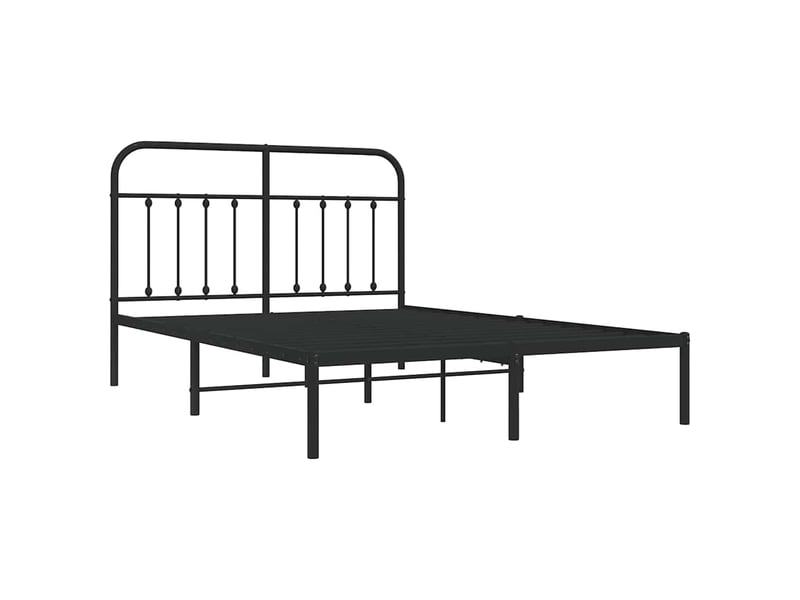 Lit double- lit adulte - cadre de lit métal sans matelas avec tête de lit noir 140x200cm - Conforama B