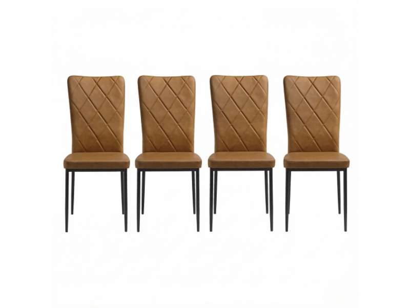  Chaises à haut dossier élégantes – salle d'attente, cuisine et salon – lot de 4 chaises de réception  - Conforama A