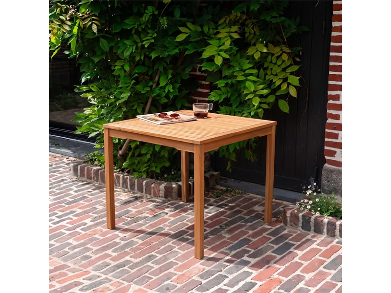 Table de jardin carrée en acacia massif huilé 24p praia 700200 - Conforama B
