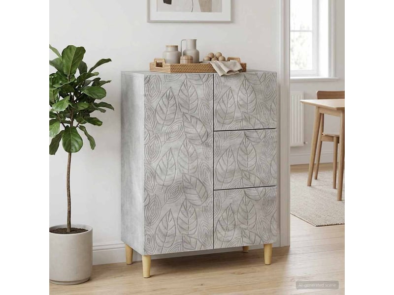 Buffet - bahut - meuble de rangement gris béton 66 x 34,5 x 90 cm bois d'ingénierie - Conforama B
