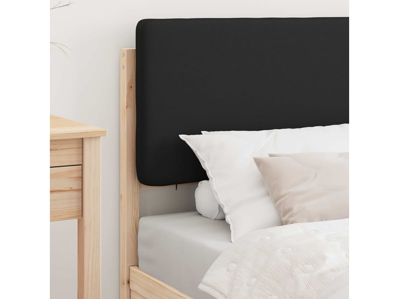  Lit simple- lit adulte -  cadre de lit avec tête de lit rembourrée noir 100 x 200 cm  - Conforama B