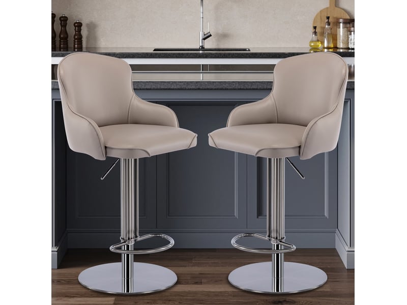  Tabouret de bar pivotant réglable en hauteur gris inox cravdom  - Conforama B