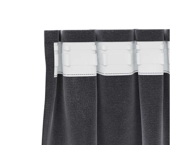  Lot de 2 rideaux, rideaux de fenêtre gris foncé 140 x 245 cm velours cf44070  - Conforama E