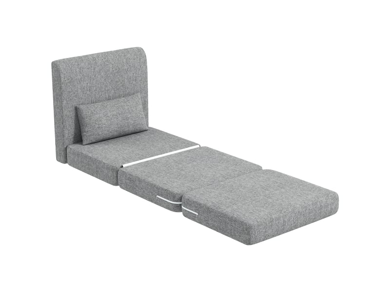  Fauteuil convertible pliant 1 place structure métal gris 80x75x74 cm  - Conforama B