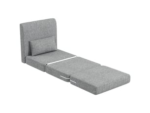 Fauteuil convertible pliant 1 place structure métal gris 80x75x74 cm