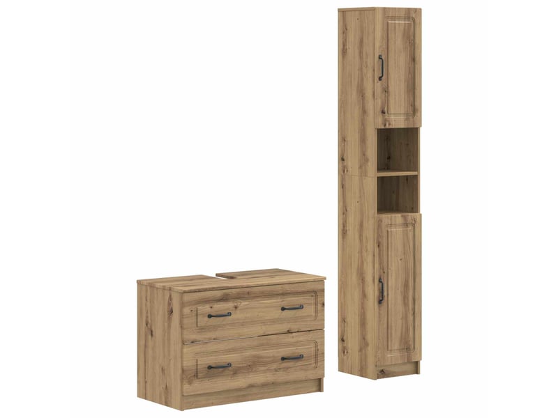 Ensemble de 2 meubles de salle de bain utrecht chêne artisanal cf63204 - Conforama A
