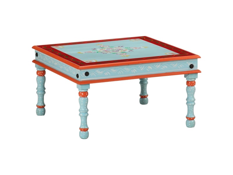  Table basse - table de salon - table à thé bleu bois de manguier massif peint à la main  - Conforama B