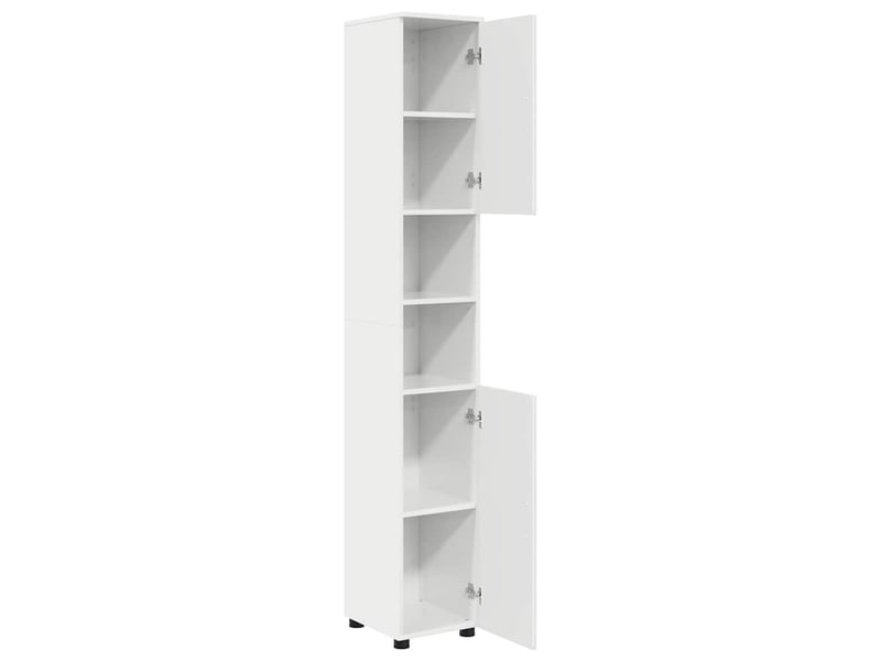 Cabinet de salle de bain, armoire salle de bain blanc brillant 30 x 35 x 192 cm cf65244  - Conforama E