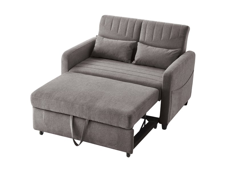  Canapé-lit convertible modenvie 2 places gris 114 x 77 x 82,5 cm dossier réglable 3 positions  - Conforama A