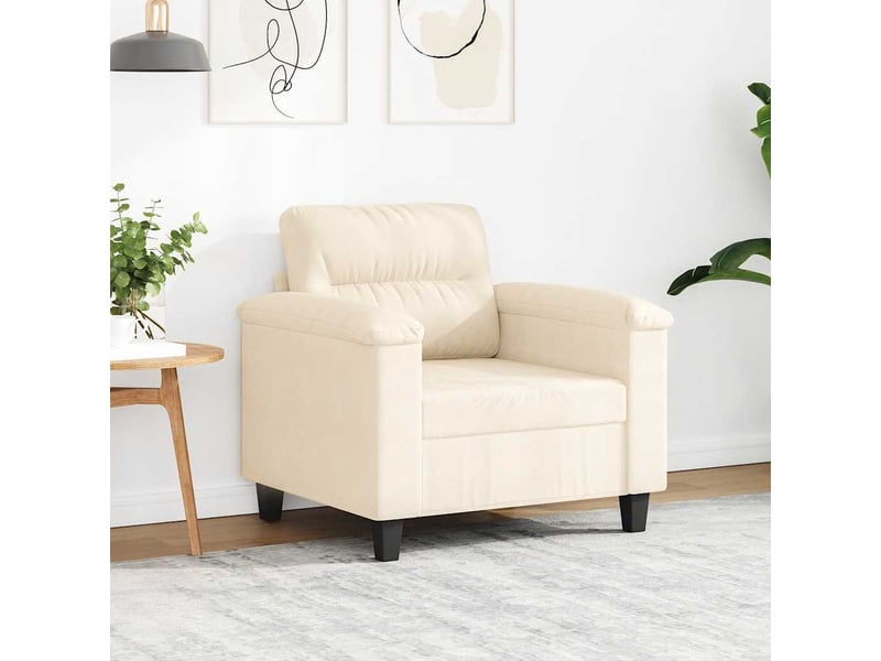 Fauteuil de canapé, chaise de canapé beige 60 cm tissu microfibre cf22425 - Conforama B