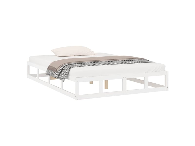 Lit double- lit adulte -  cadre de lit sans matelas blanc 120x190 cm bois massif  - Conforama B