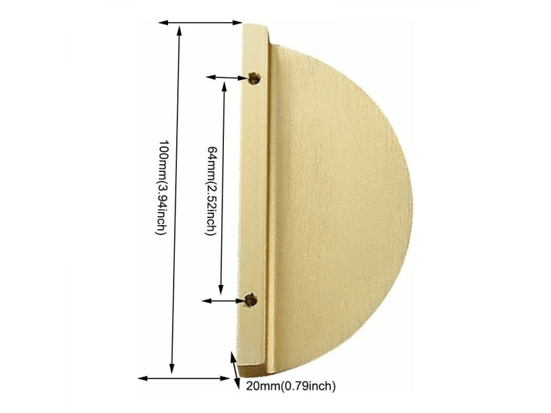  Lot de 4 poignées de tiroir semi-circulaires en laiton de 9,9 cm avec vis pour cuisine, armoire, bibliothèque, décoration de la maison  - Conforama E
