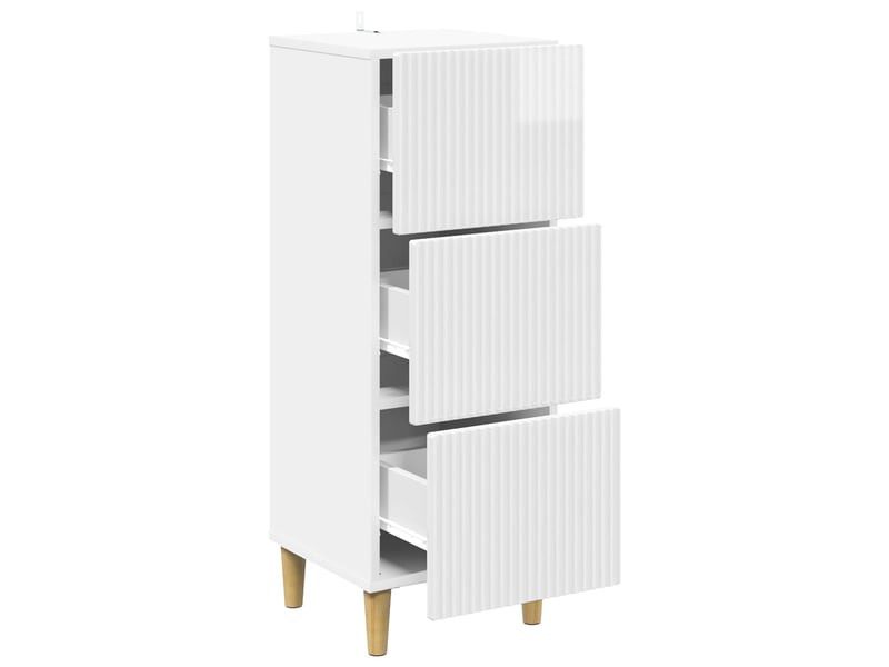  Armoire de rangement bureau, armoire à tiroirs blanc brillant 33 x 34,5 x 90 cm shl8316  - Conforama E