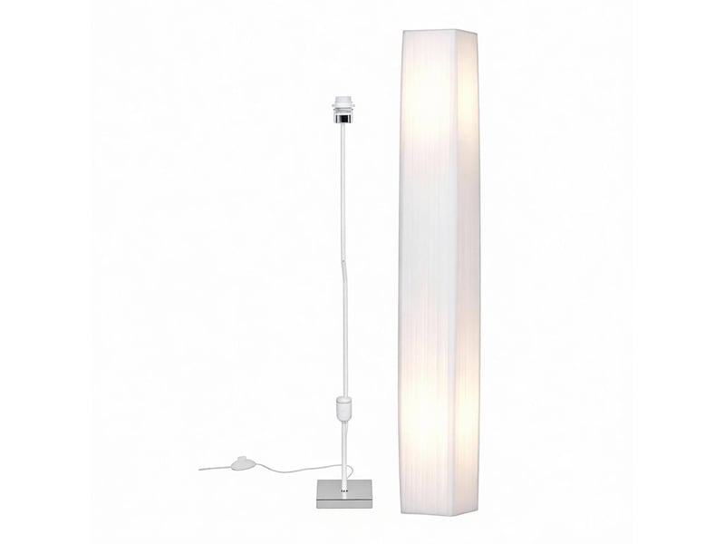  Lampadaire colonne blanc 120 cm avec 2 douilles e27 et interrupteur au pied  - Conforama A