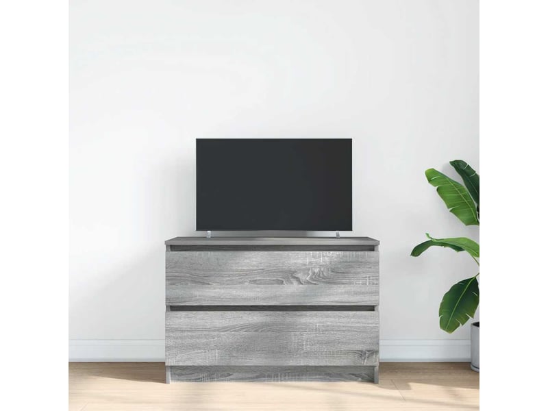 Meuble tv - banc tv - meuble de rangement sonoma gris 80x35x54 cm bois d'ingénierie  - Conforama C