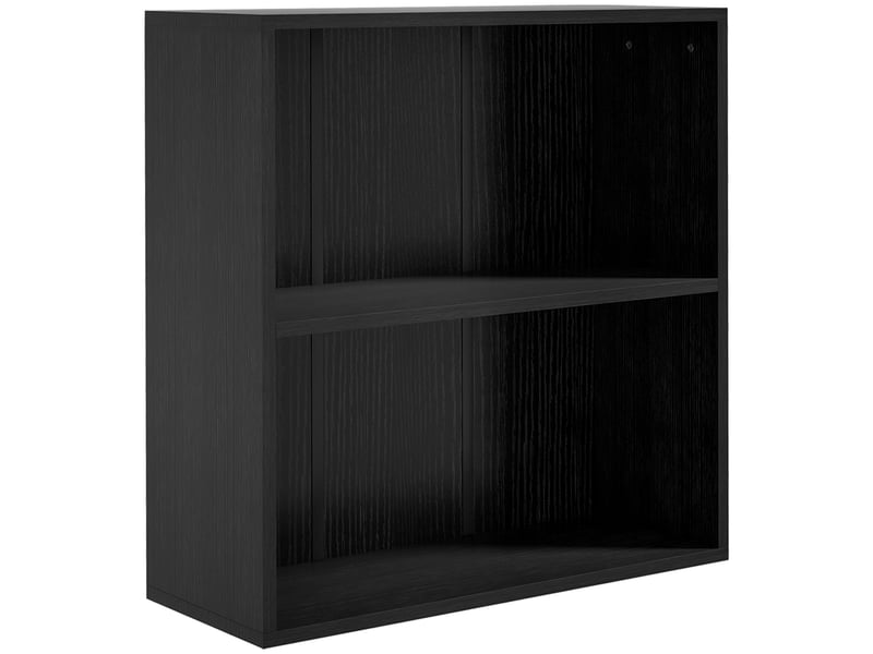  Bibliothèque étagère de rangement avec 2 compartiments et étagère réglable, 60 x 24 x 63 cm, noir  - Conforama A
