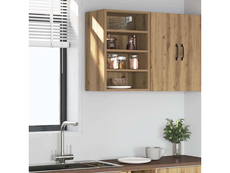  Meuble de rangement, armoire suspendue chêne artisanal 40x29,5x60cm bois d'ingénierie  - Conforama B