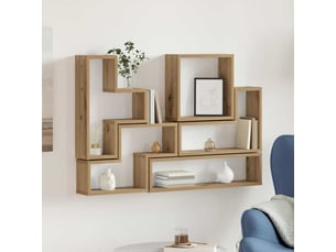 Étagère flottante, étagère suspendue montage mural chêne artisanal 96 x 12 x 64 cm cf42486