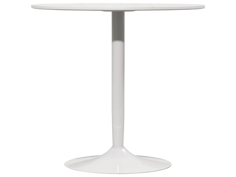  Table à manger ronde pour 2 personnes, table de cuisine style moderne avec piétement en acier, ø 80 x 75 cm, blanc  - Conforama B
